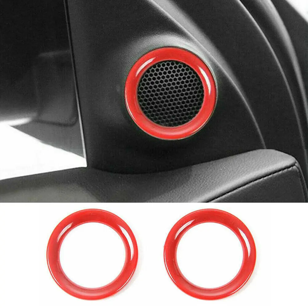For 2011-2021 Jeep Grand Cherokee WK2 A-Pillar Door Audio Speaker Ring Trim, Loudspeaker Decorations Circle Trims