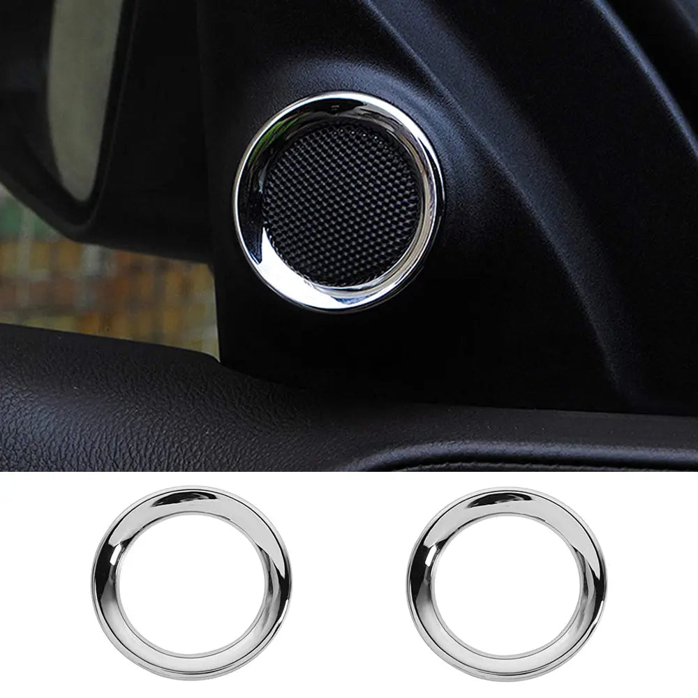 For 2011-2021 Jeep Grand Cherokee WK2 A-Pillar Door Audio Speaker Ring Trim, Loudspeaker Decorations Circle Trims