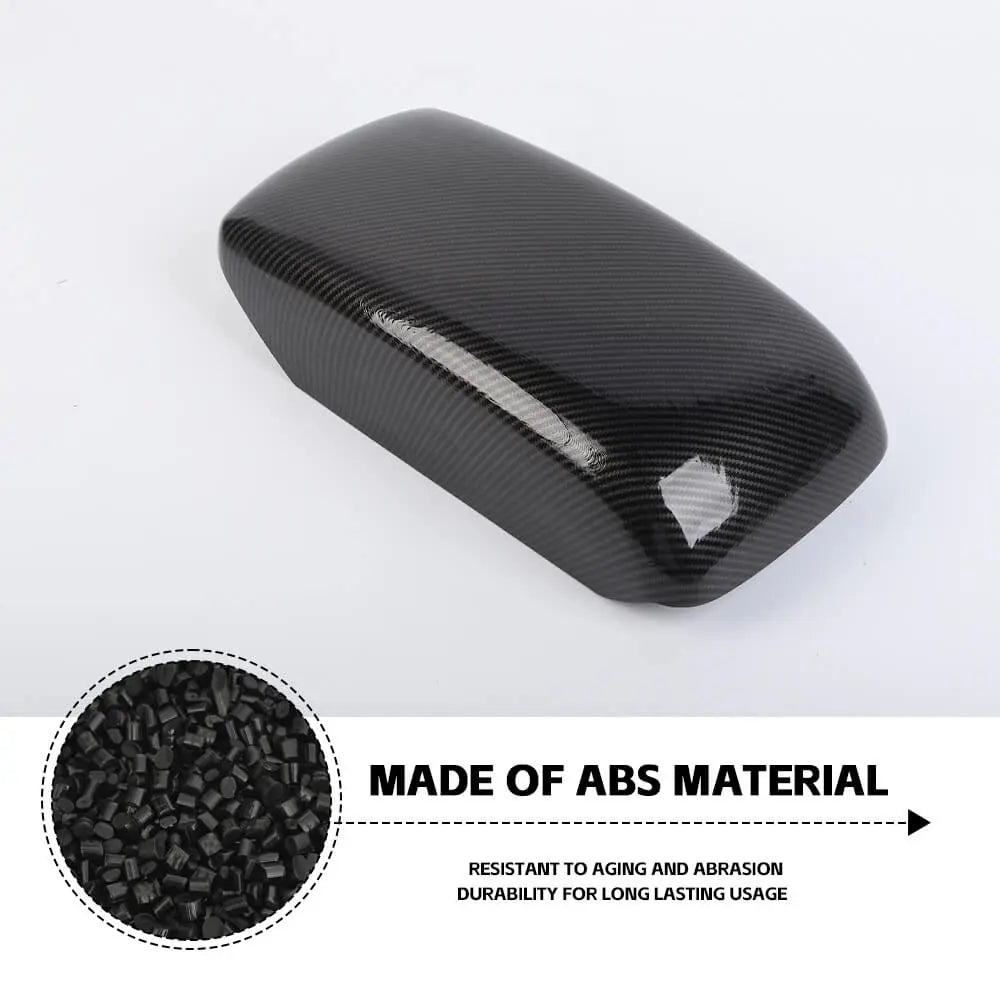 For 2011-2021 Jeep Grand Cherokee WK2 Black Carbon Fiber Central Armrest Box Panel Cover Trim