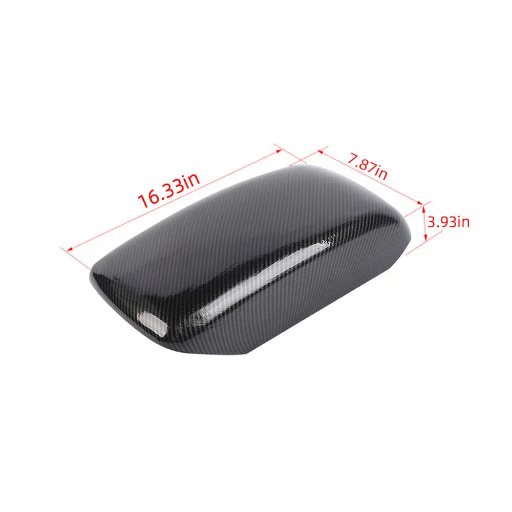 For 2011-2021 Jeep Grand Cherokee WK2 Black Carbon Fiber Central Armrest Box Panel Cover Trim