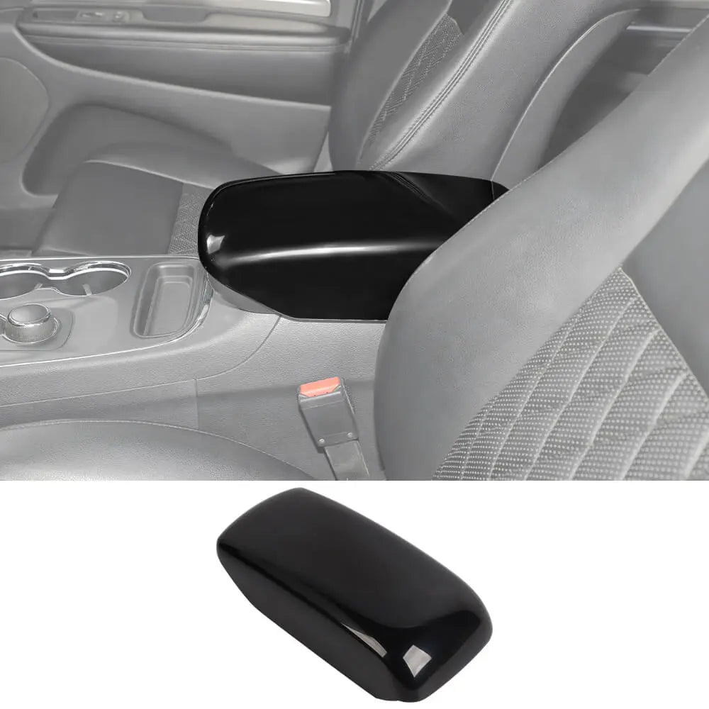 For 2011-2021 Jeep Grand Cherokee WK2 Black Carbon Fiber Central Armrest Box Panel Cover Trim