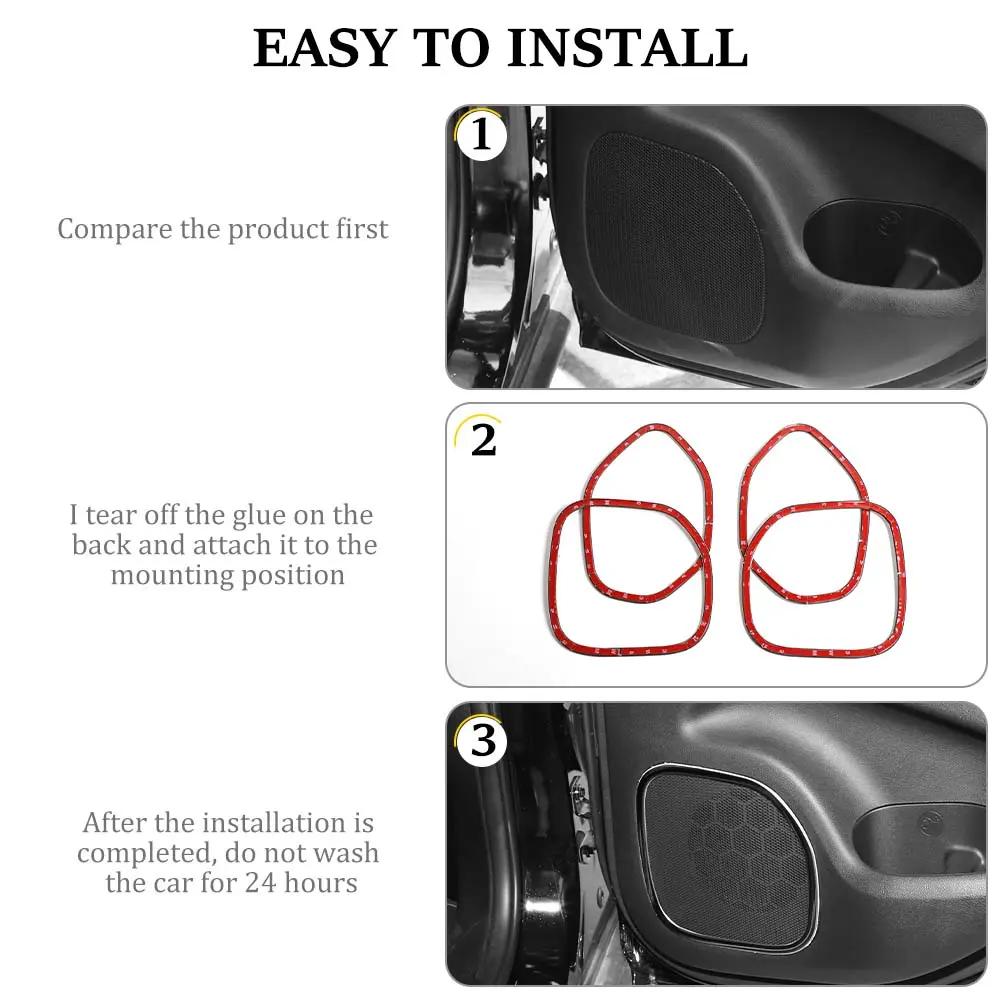 For 2011-2021 Jeep Grand Cherokee WK2 Car Interior Door Speaker Cover Trim 4PCS