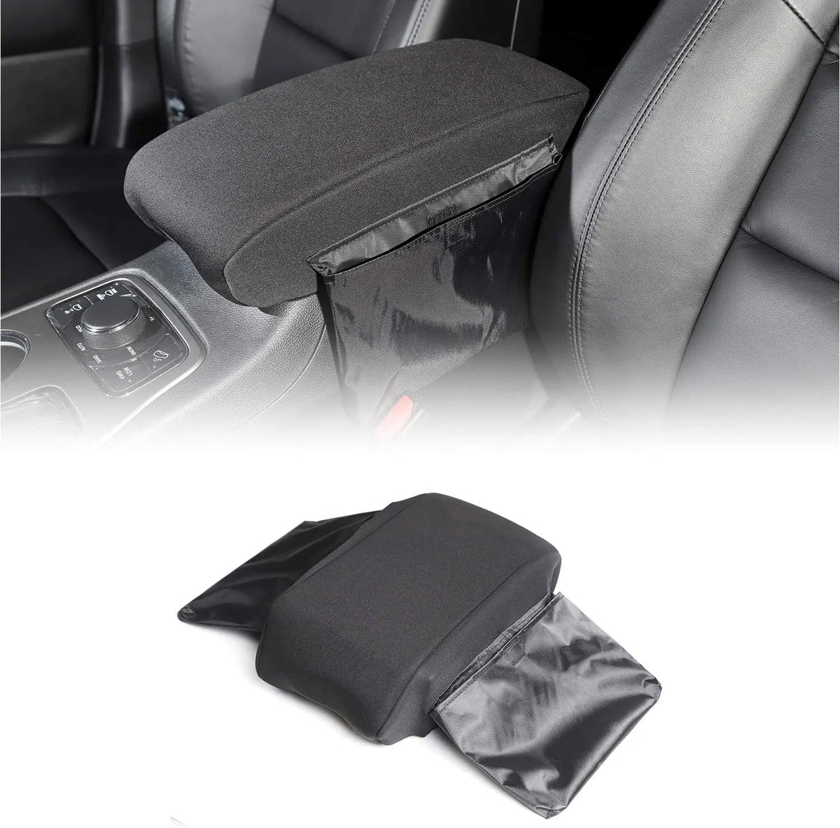 For 2011-2021 Jeep Grand Cherokee WK2 Center Armrest Pad Cover with Storage Bag