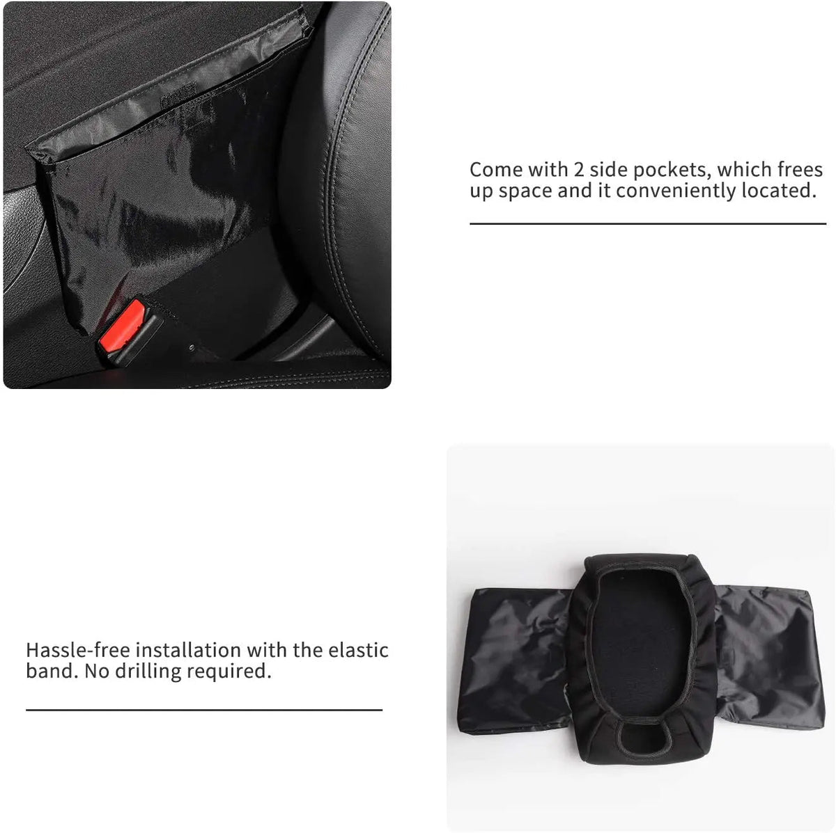 For 2011-2021 Jeep Grand Cherokee WK2 Center Armrest Pad Cover with Storage Bag