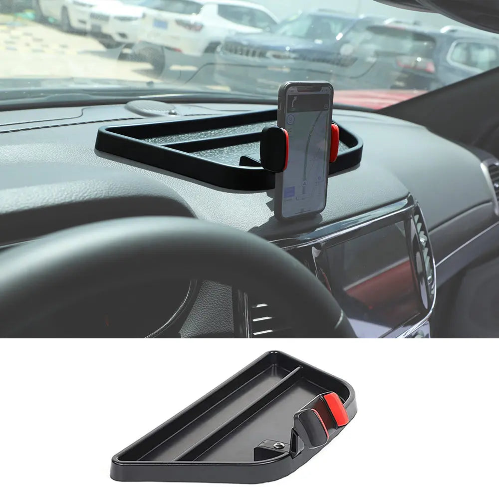 For 2011-2021 Jeep Grand Cherokee WK2 Dash Phone Holder with Storage Tray, Phone Bracket Organizer