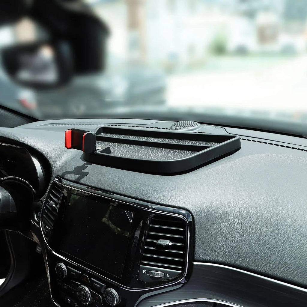 For 2011-2021 Jeep Grand Cherokee WK2 Dash Phone Holder with Storage Tray, Phone Bracket Organizer