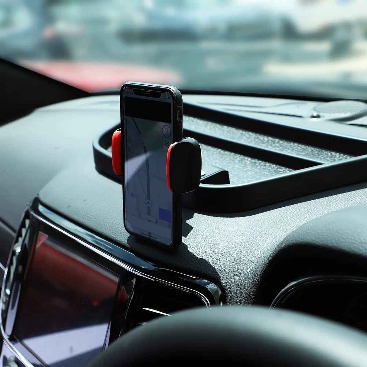 For 2011-2021 Jeep Grand Cherokee WK2 Dash Phone Holder with Storage Tray, Phone Bracket Organizer