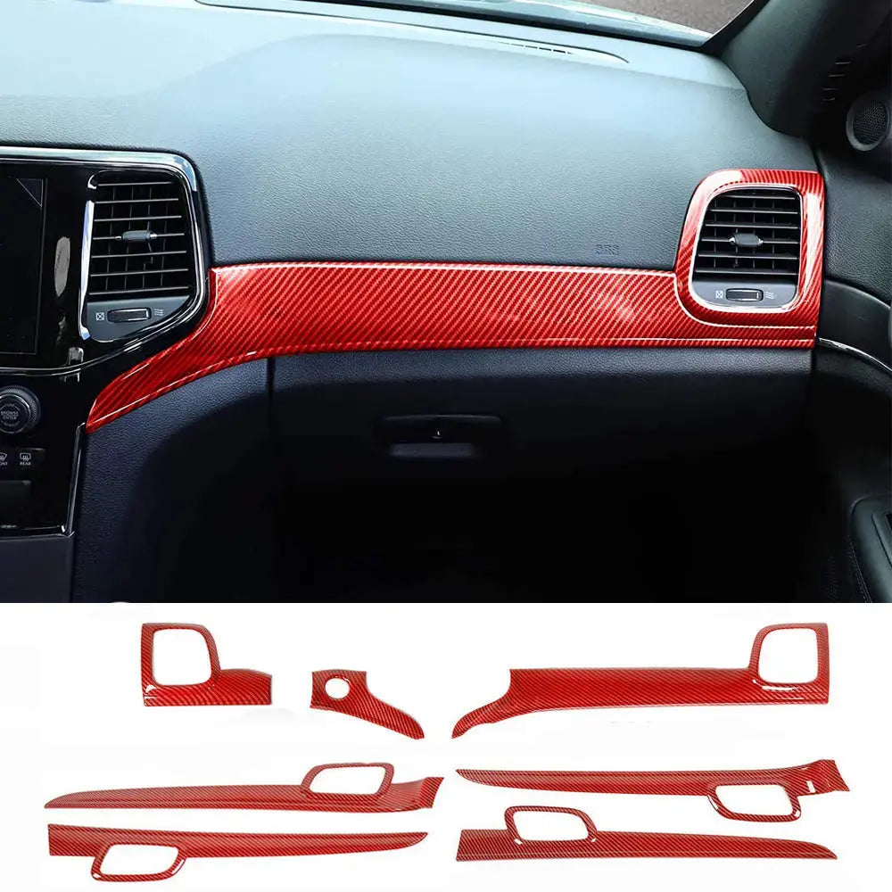 For 2014-2021 Jeep Grand Cherokee WK2 Dashboard Panel Trim & Door Handle Cover Kit(The Color Is Different From The Factory Wood Grain)