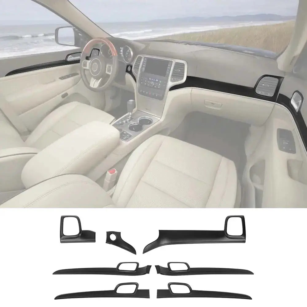 For 2014-2021 Jeep Grand Cherokee WK2 Dashboard Panel Trim & Door Handle Cover Kit(The Color Is Different From The Factory Wood Grain)
