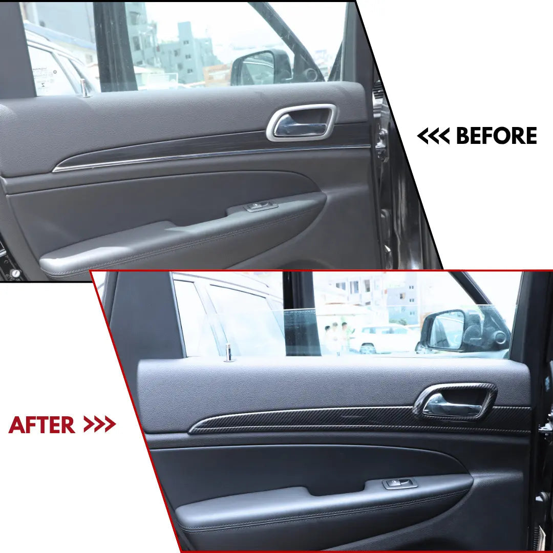 For 2014-2021 Jeep Grand Cherokee WK2 Dashboard Panel Trim & Door Handle Cover Kit(The Color Is Different From The Factory Wood Grain)