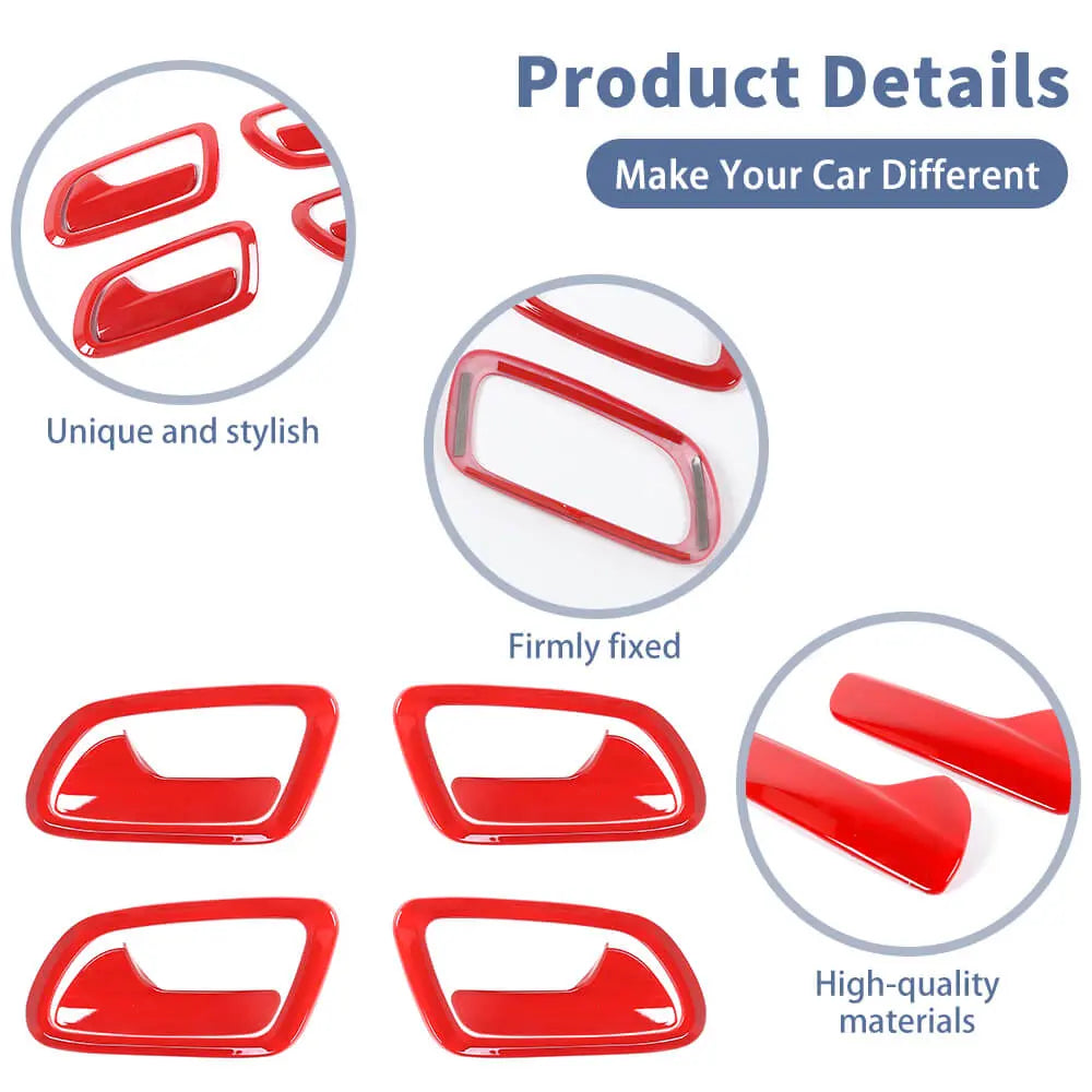 For 2011-2021 Jeep Grand Cherokee WK2 Inner Door Handle Bowl Trim Cover Interior Accessories