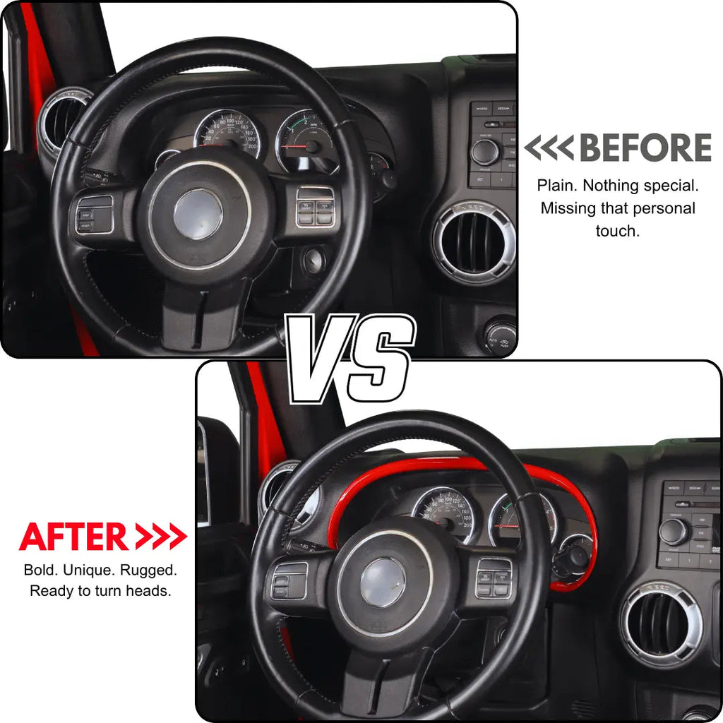 For 2011–2018 Jeep Wrangler JK JKU Dashboard Ring Trim Instrument Panel Accent Bezel