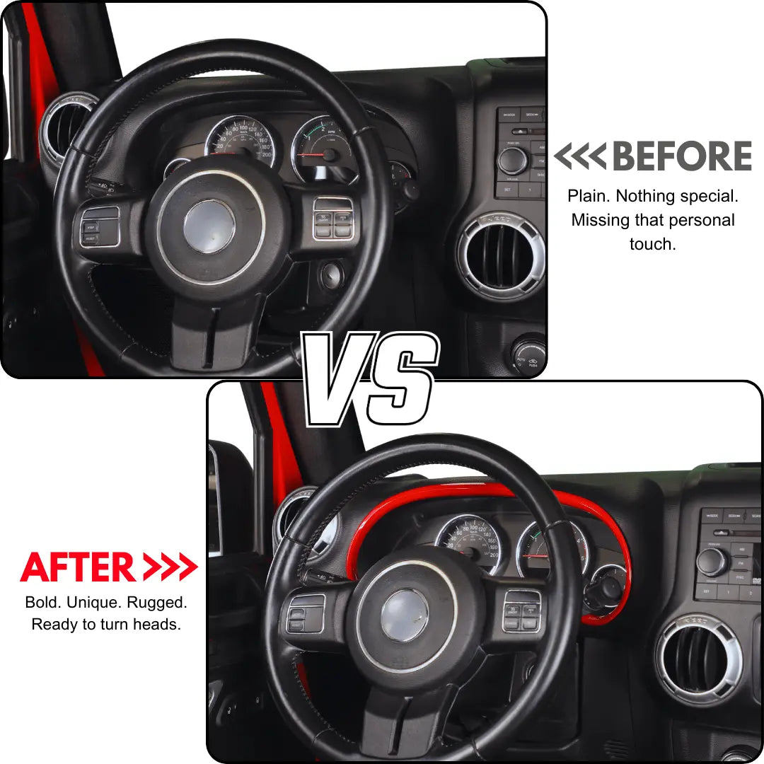 For 2011–2018 Jeep Wrangler JK JKU Dashboard Ring Trim Instrument Panel Accent Bezel