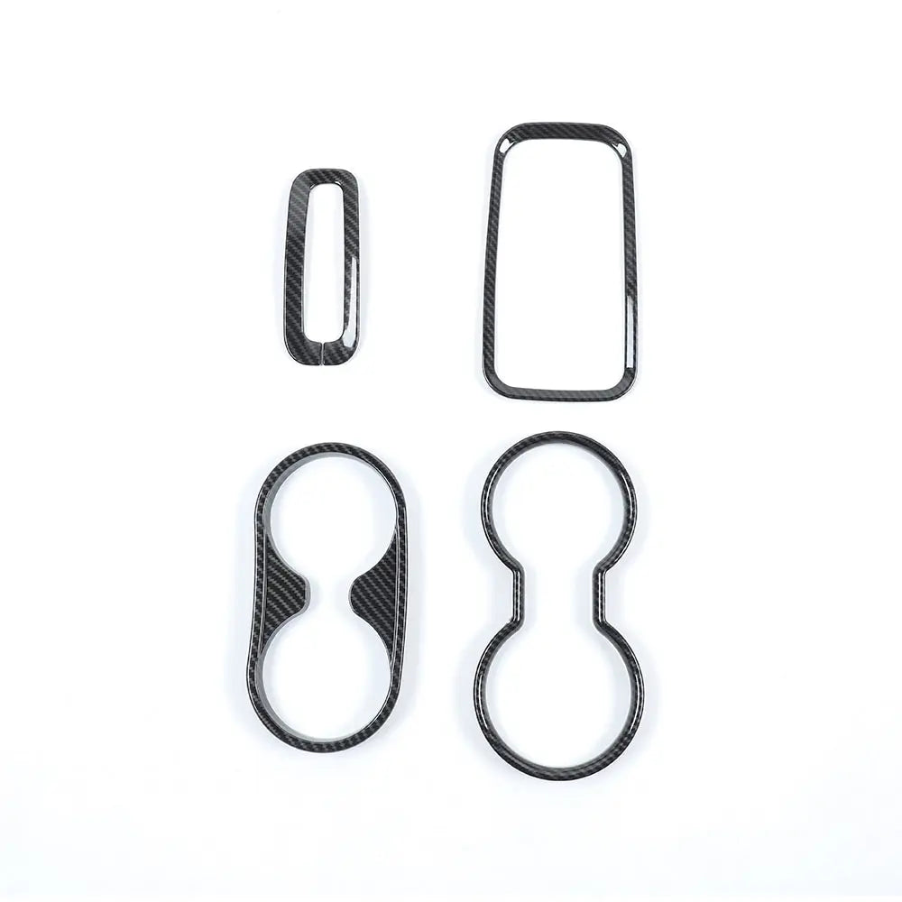 For 2011–2018 Jeep Wrangler JK & JKU – Front & Rear Water Cup Holder & Gear Shift Transfer Bezel Trim Kit