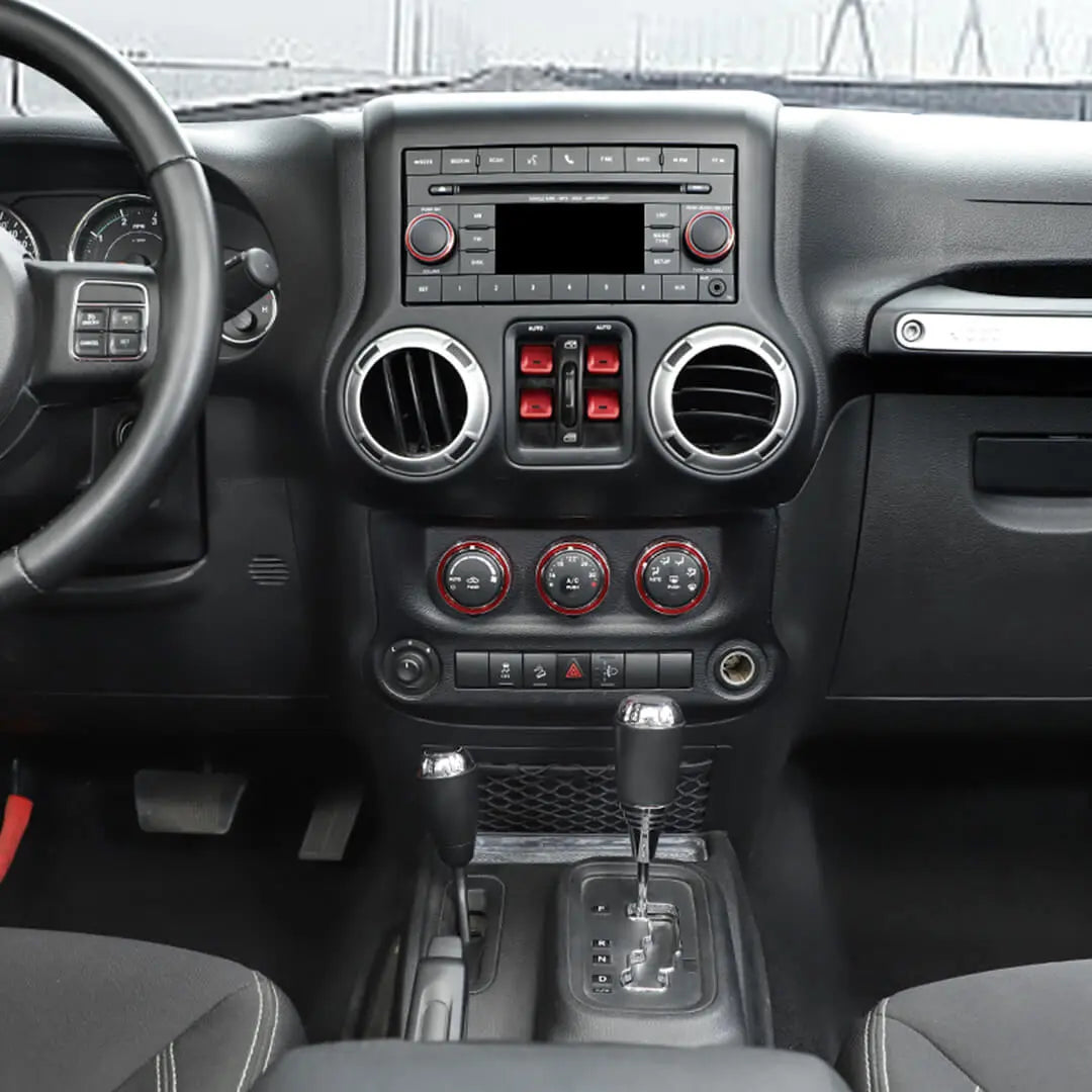 For 2012-2017 Jeep Wrangler JK Air Condition CD Switch Knob & Window Control Trim Cover (9 pcs)
