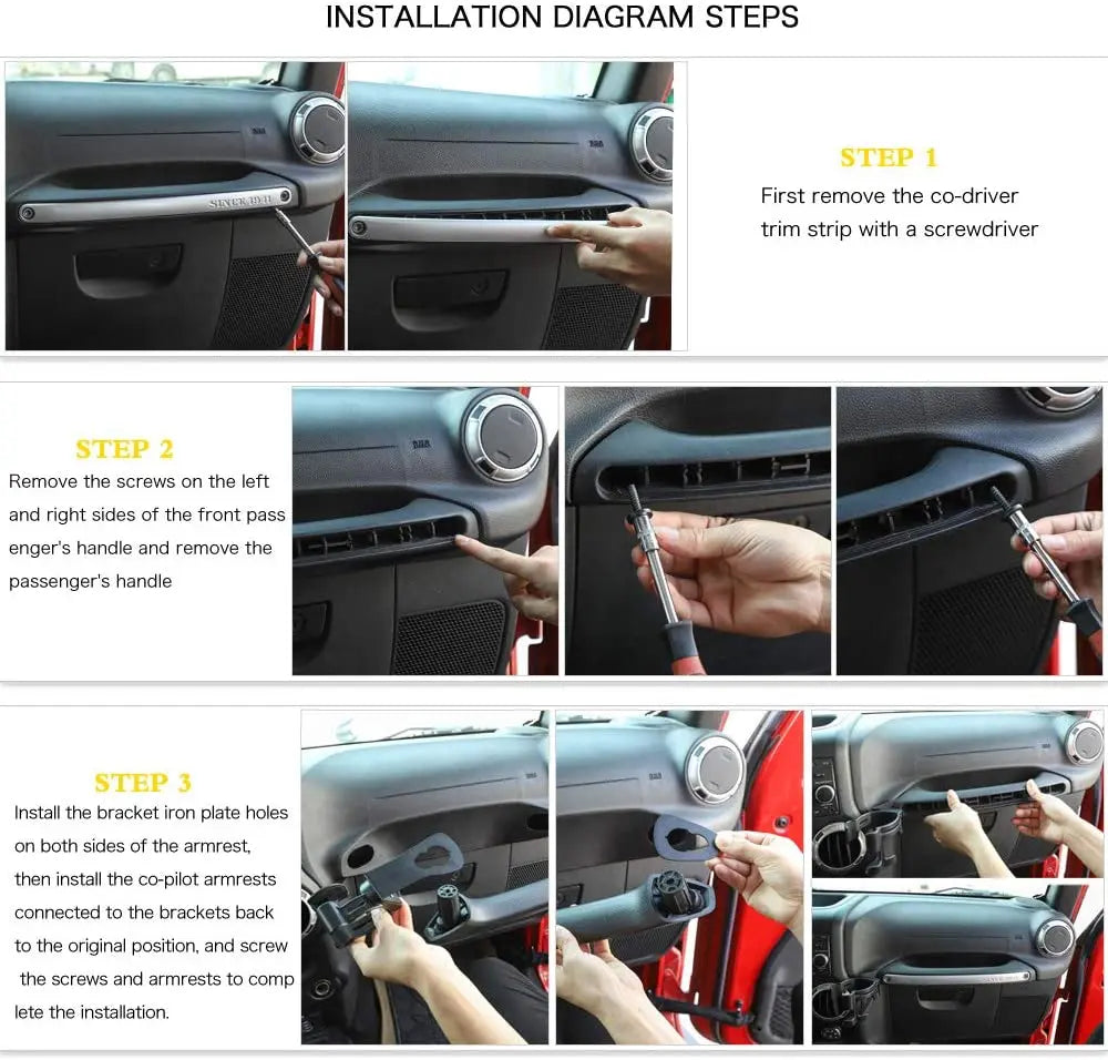 For 2012-2018 Jeep Wrangler JK JKU Multi-Function Drink Cup Phone Holder, 2 in 1 Bolt-on Stand Bracket Organizer