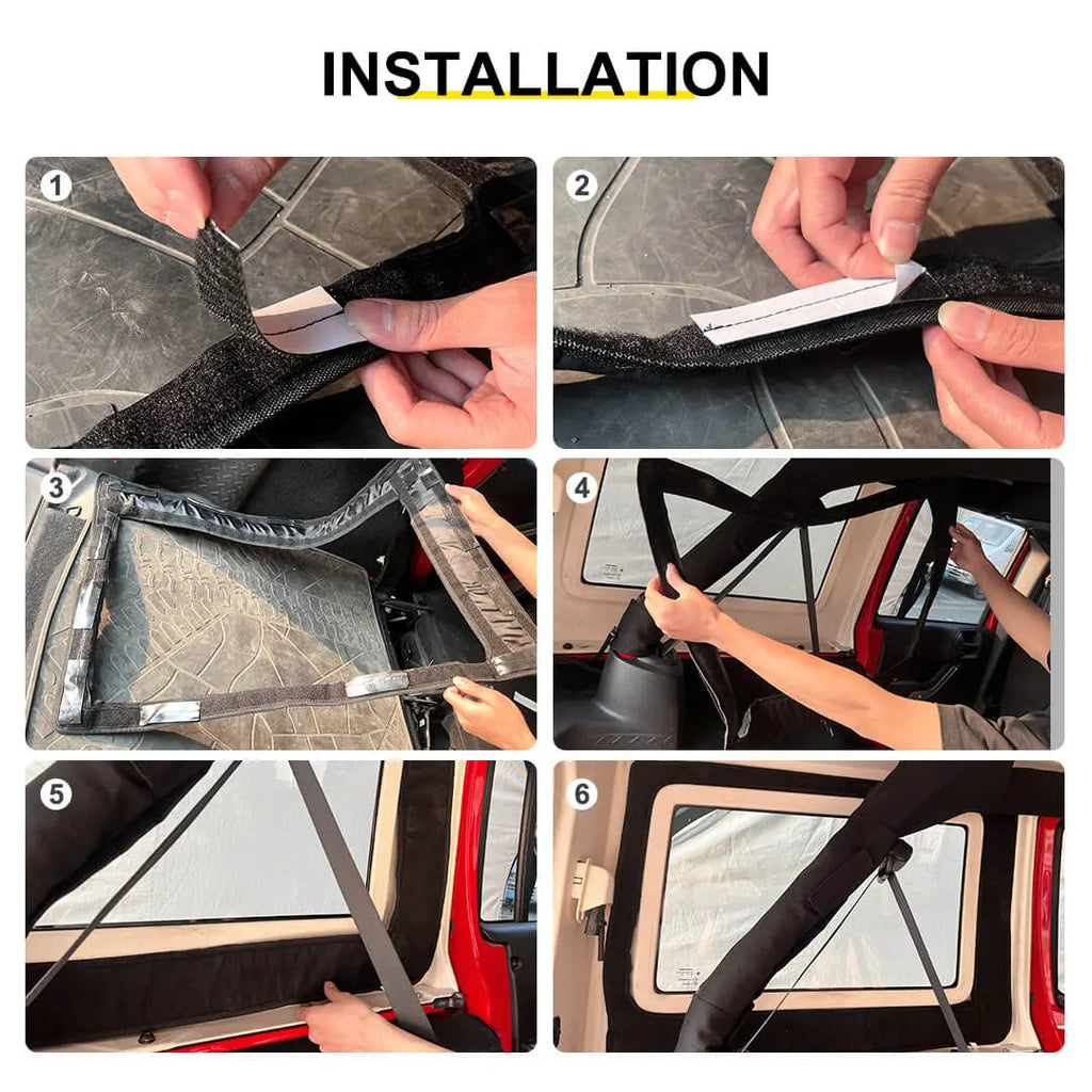For 2012-2018 Jeep Wrangler JK Car Rear Window Insulation Cotton Cover Accessories (2 pcs)