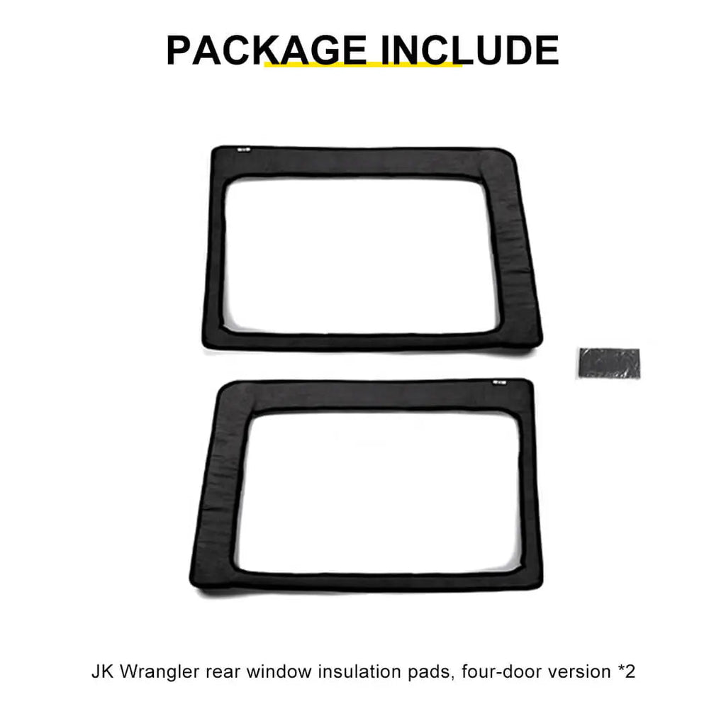 For 2012-2018 Jeep Wrangler JK Car Rear Window Insulation Cotton Cover Accessories (2 pcs)