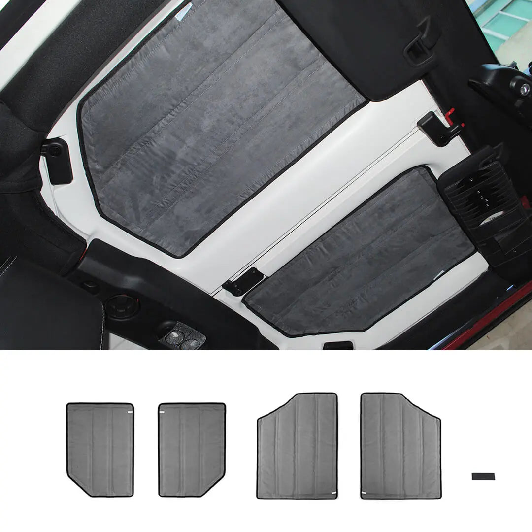 For 2012-2018 Jeep Wrangler JK Car Top Roof Insulation Cotton Sound Deadener (4 pcs)