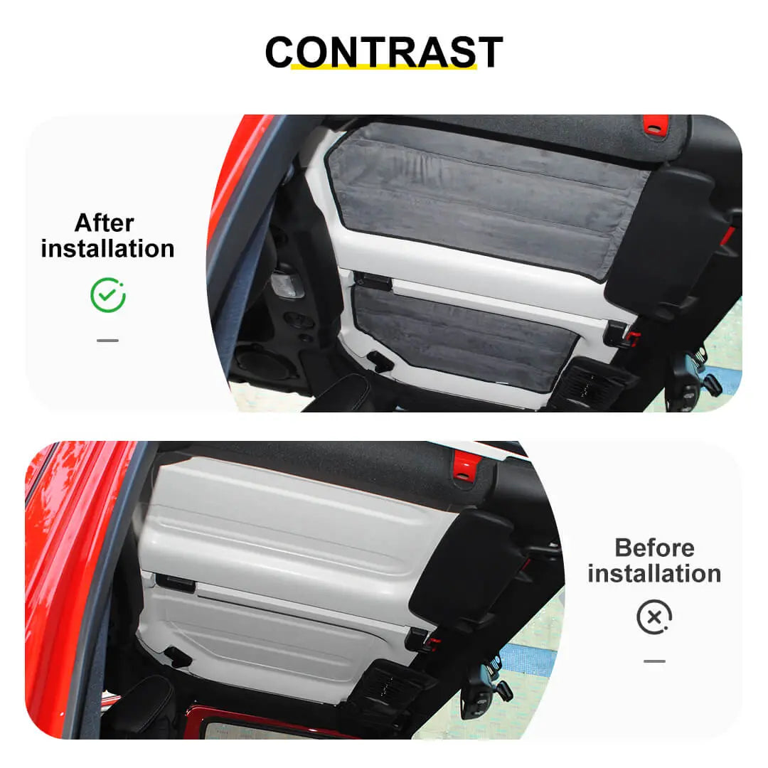 For 2012-2018 Jeep Wrangler JK Car Top Roof Insulation Cotton Sound Deadener (4 pcs)