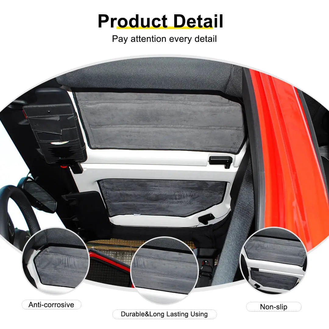 For 2012-2018 Jeep Wrangler JK Car Top Roof Insulation Cotton Sound Deadener (4 pcs)