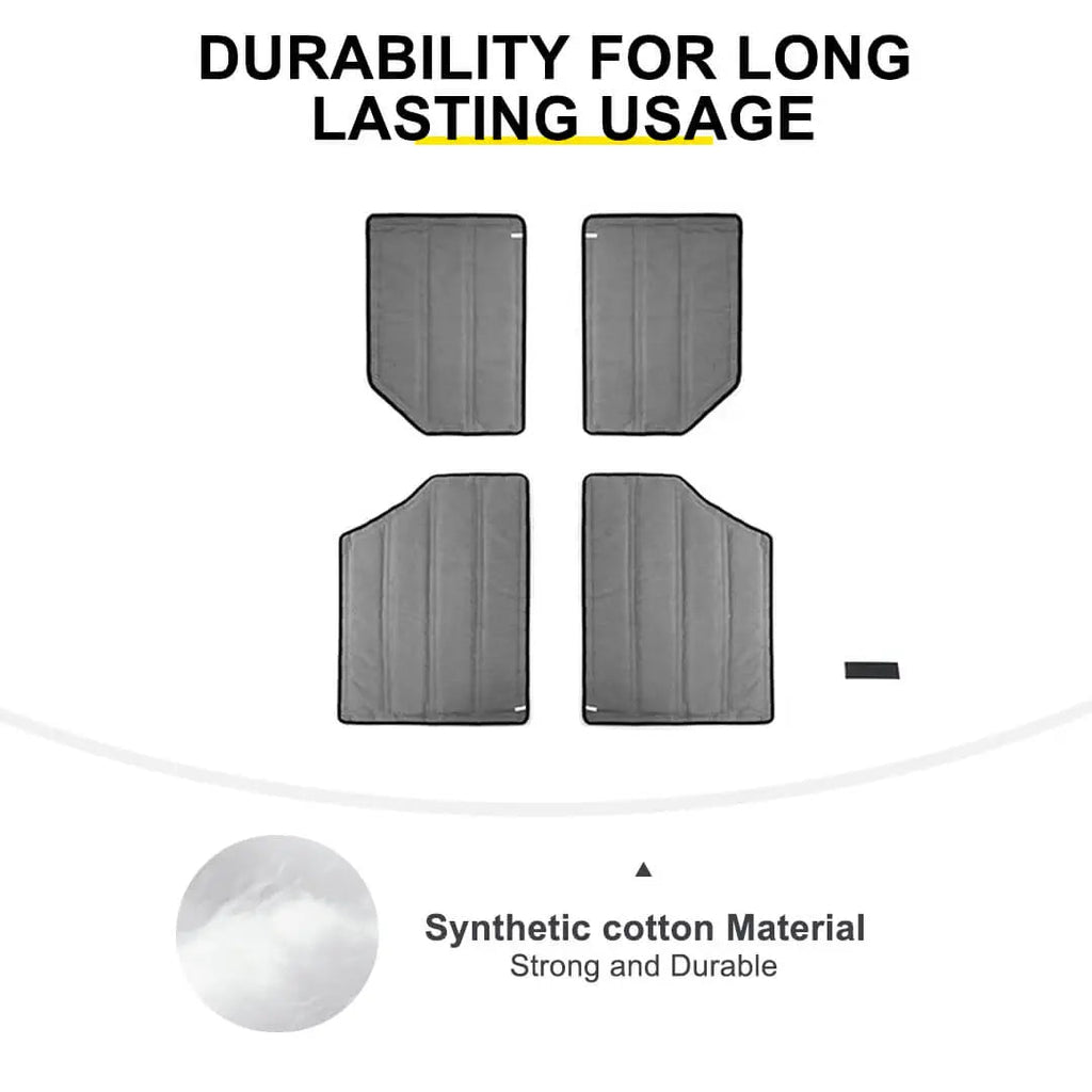 For 2012-2018 Jeep Wrangler JK Car Top Roof Insulation Cotton Sound Deadener (4 pcs)