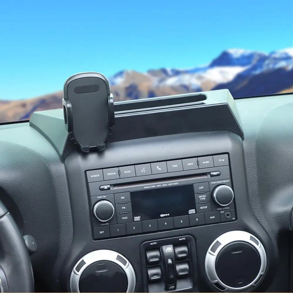 For 2012-2018 Jeep Wrangler JK Dash Tray with Phone Holder Storage Box