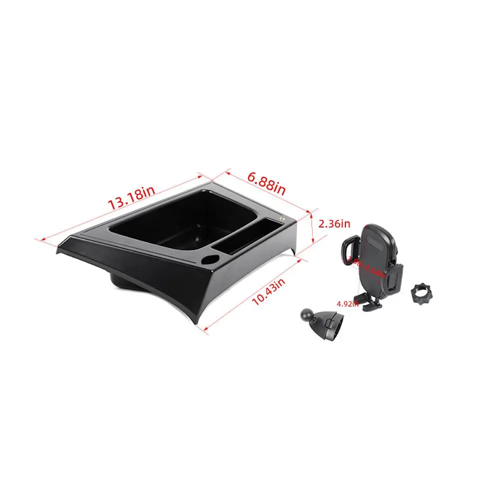 For 2012-2018 Jeep Wrangler JK Dash Tray with Phone Holder Storage Box