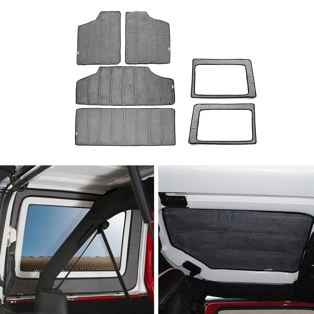 For 2012-2018 Jeep Wrangler JK Hardtop & Tailgate Window Headliner Heat Sound Insulation