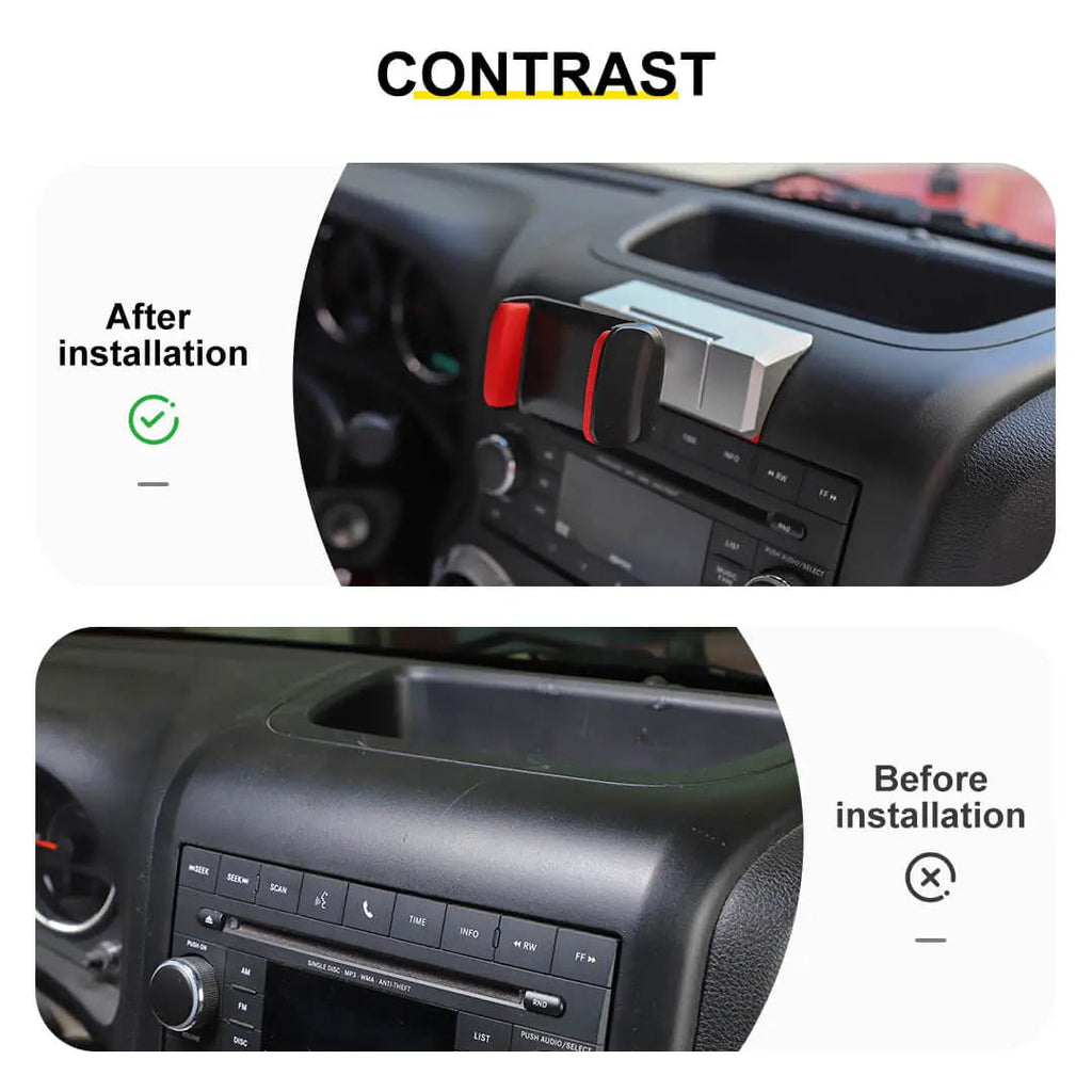 For 2012-2018 Jeep Wrangler JK Interior Center Console Dashboard Phone Holder Bracket Mount