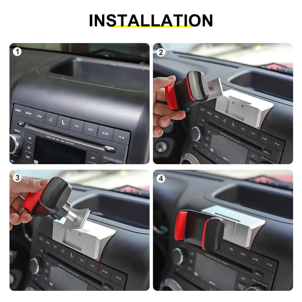 For 2012-2018 Jeep Wrangler JK Interior Center Console Dashboard Phone Holder Bracket Mount
