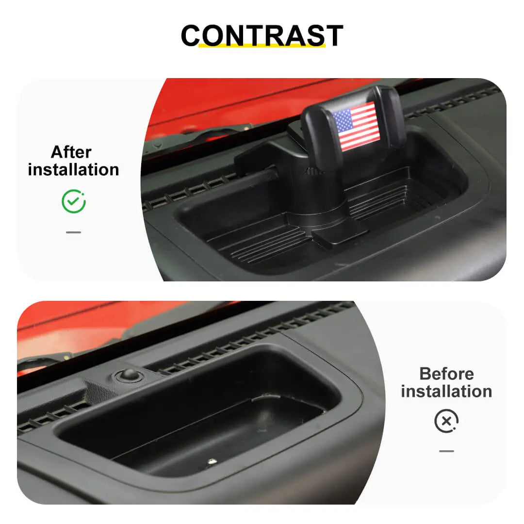 For 2012-2018 Jeep Wrangler JK Interior Center Console Phone Bracket Holder Storage Tray Dashboard