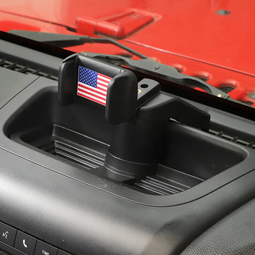 For 2012-2018 Jeep Wrangler JK Interior Center Console Phone Bracket Holder Storage Tray Dashboard