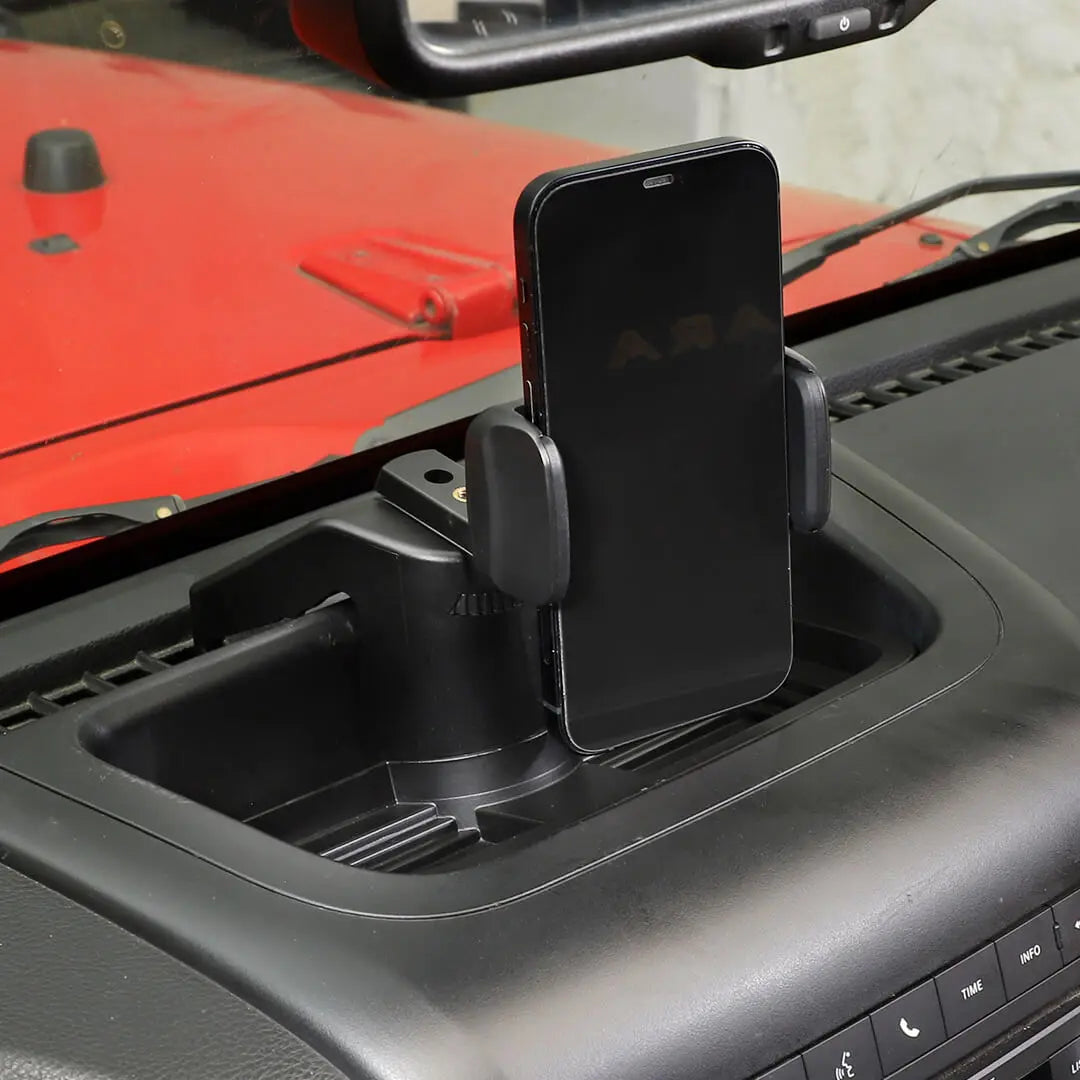 For 2012-2018 Jeep Wrangler JK Interior Center Console Phone Bracket Holder Storage Tray Dashboard