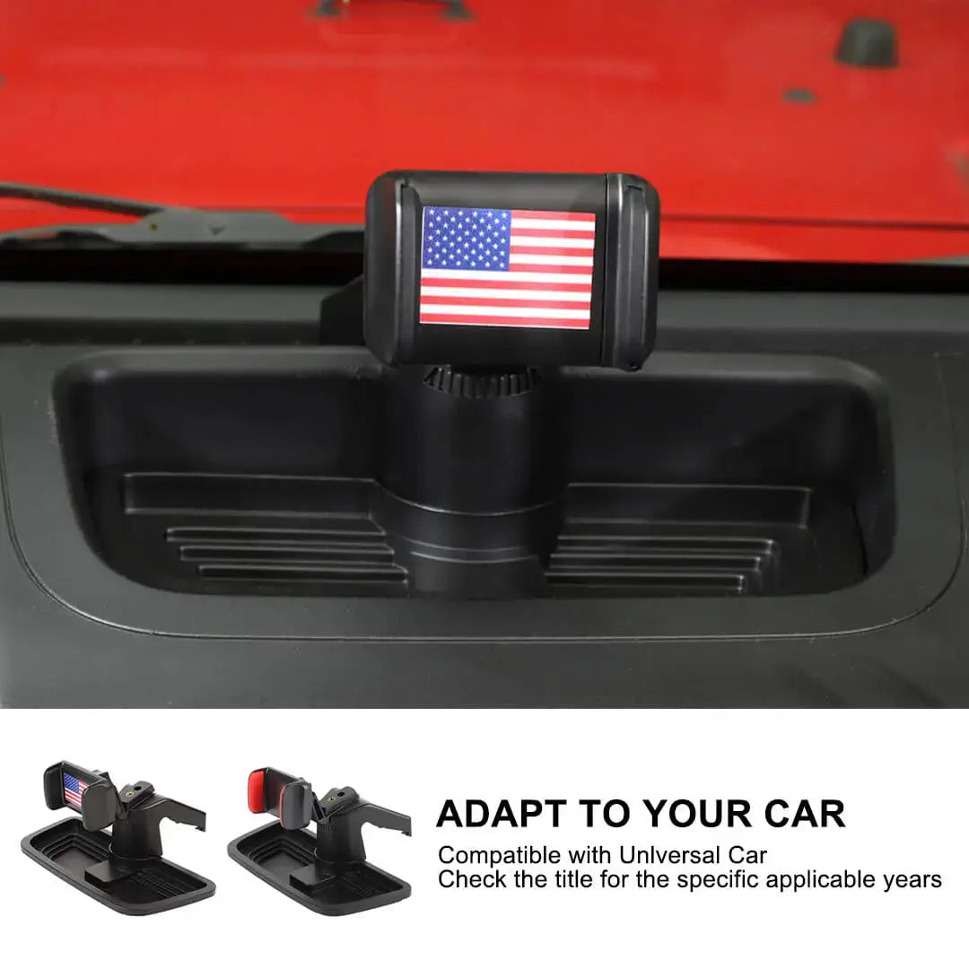 For 2012-2018 Jeep Wrangler JK Interior Center Console Phone Bracket Holder Storage Tray Dashboard
