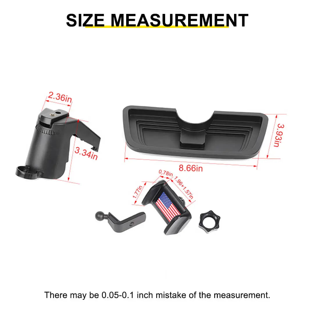For 2012-2018 Jeep Wrangler JK Interior Center Console Phone Bracket Holder Storage Tray Dashboard
