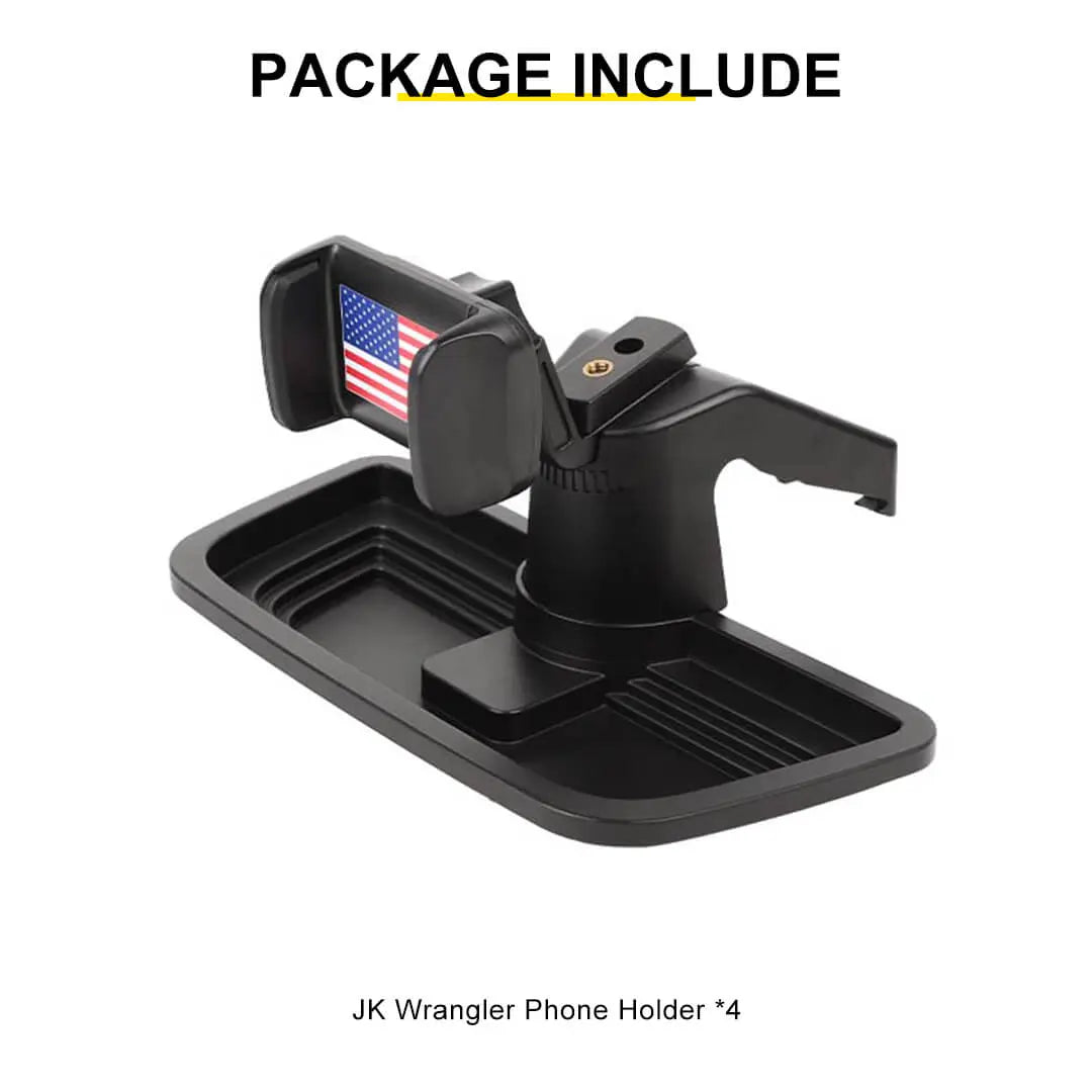 For 2012-2018 Jeep Wrangler JK Interior Center Console Phone Bracket Holder Storage Tray Dashboard