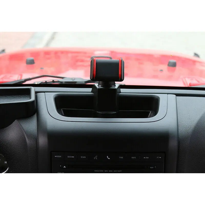 For 2012-2018 Jeep Wrangler JK JKU Dash Mount Phone Holder & Storage Tray Box