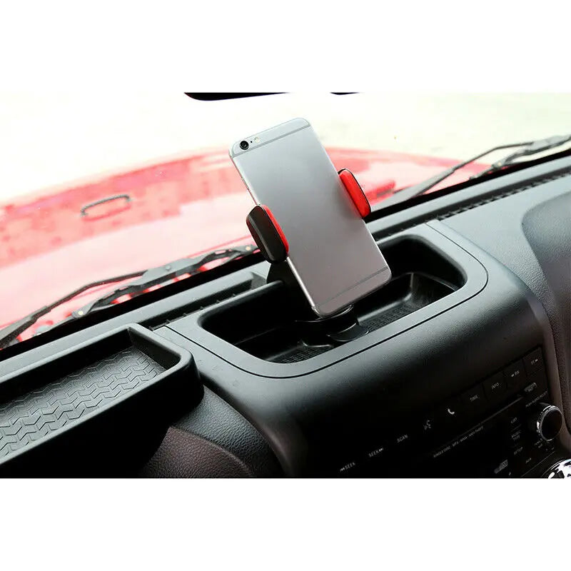For 2012-2018 Jeep Wrangler JK JKU Dash Mount Phone Holder & Storage Tray Box