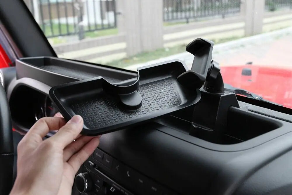 For 2012-2018 Jeep Wrangler JK JKU Dash Tray Storage Box With Phone Holder