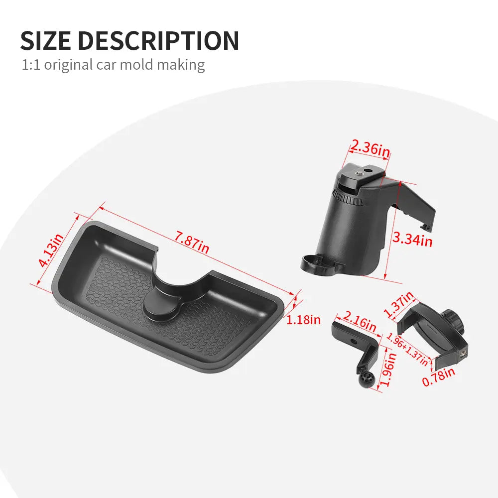 For 2012-2018 Jeep Wrangler JK JKU Dash Tray Storage Box With Phone Holder