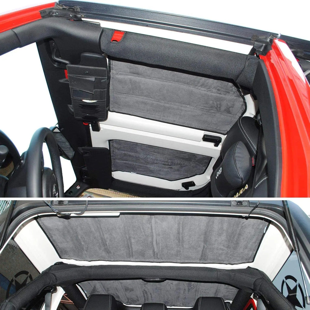 For 2012-2018 Jeep Wrangler JK & Unlimited 4-Door Hardtop Headliner Roof Heat Insulation Kit (Grey)