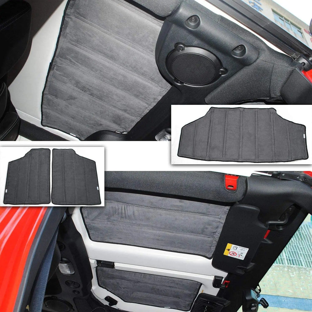 For 2012-2018 Jeep Wrangler JK & Unlimited 4-Door Hardtop Headliner Roof Heat Insulation Kit (Grey)