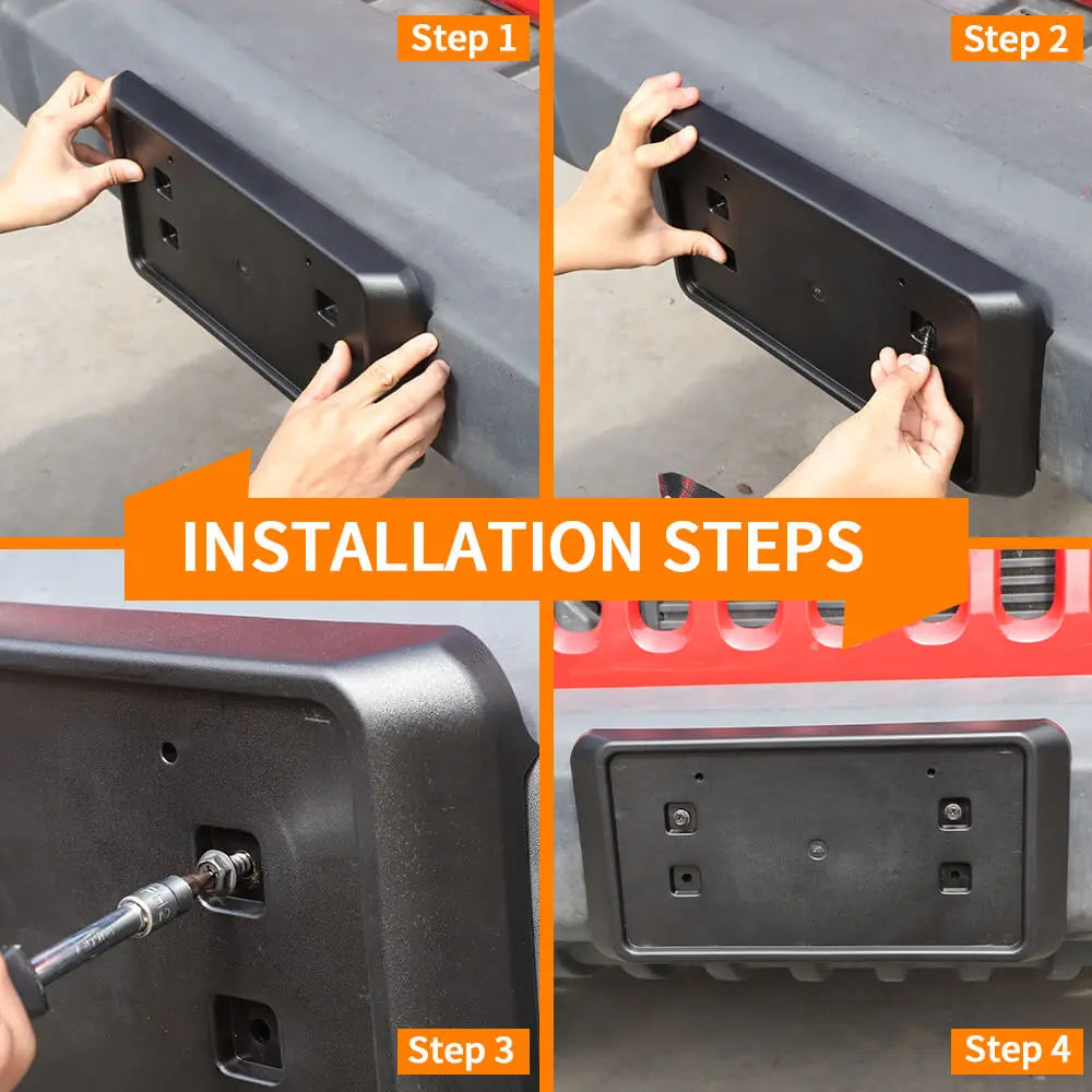 For 2013-2018 Jeep JK JKU Front License Plate Mounting Bracket ABS