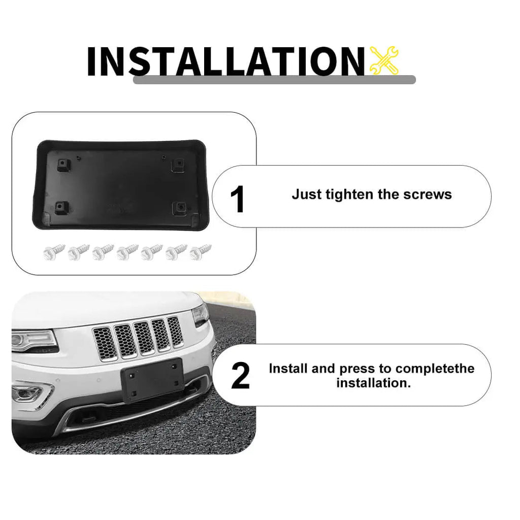 For 2014-2016 Jeep Grand Cherokee WK2 Car Front Bumper License Plate Bracket Holder