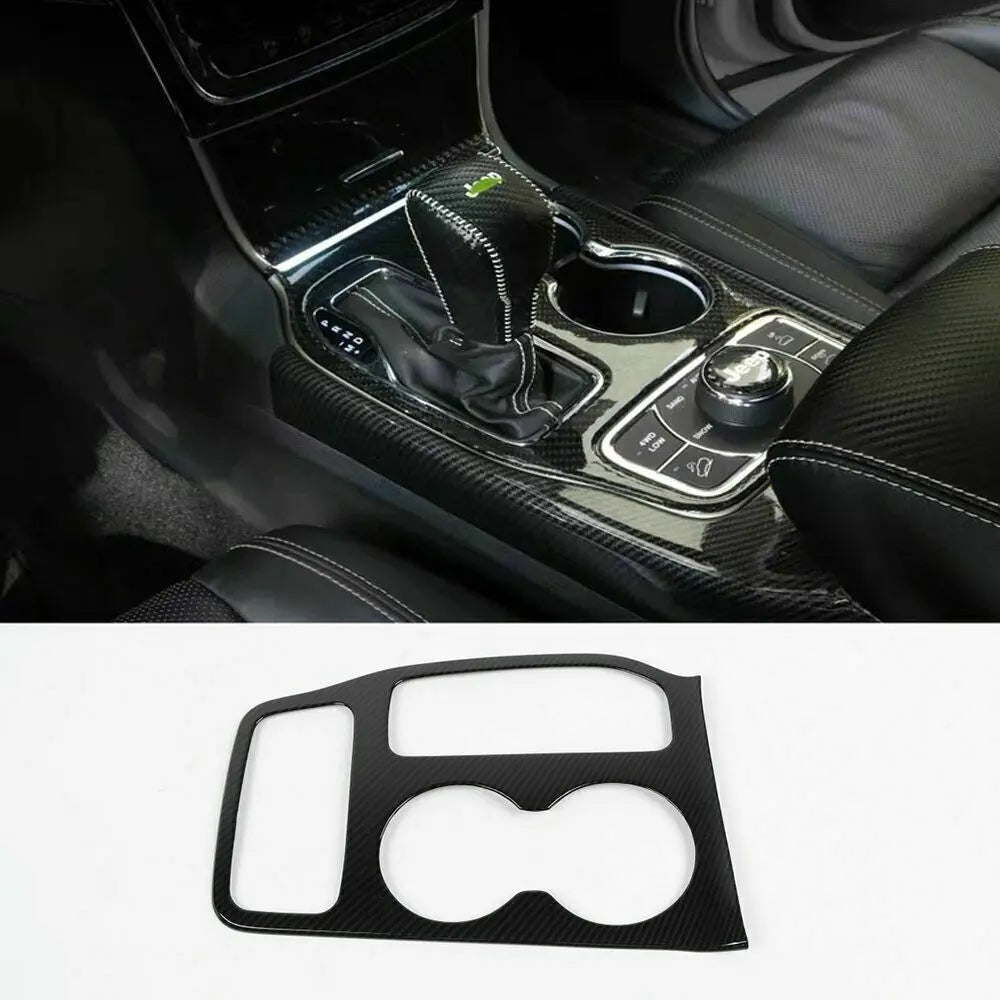 For 2014-2016 Jeep Grand Cherokee WK2 Center Gear Shift Panel Cover Trim Soft Carbon Fiber
