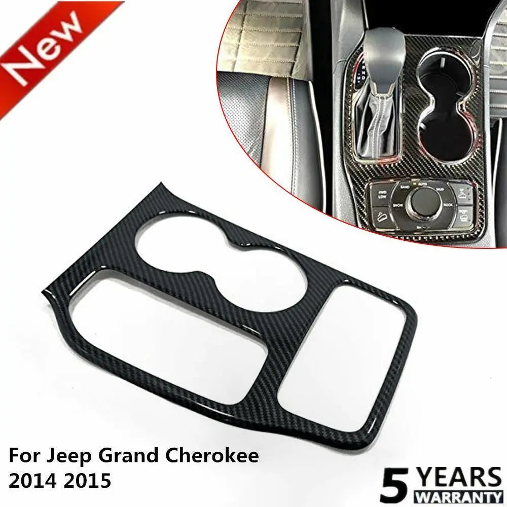 For 2014-2016 Jeep Grand Cherokee WK2 Center Gear Shift Panel Cover Trim Soft Carbon Fiber