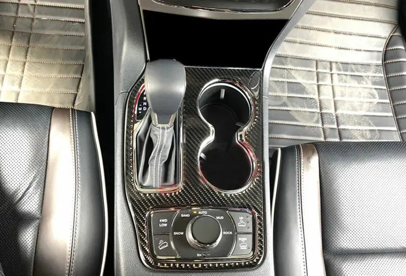 For 2014-2016 Jeep Grand Cherokee WK2 Center Gear Shift Panel Cover Trim Soft Carbon Fiber