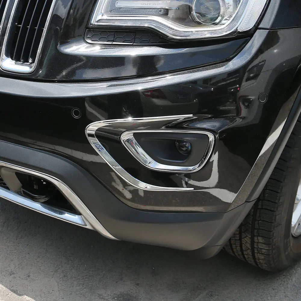 For 2014-2016 Jeep Grand Cherokee WK2 Exterior Front Fog Light Strip Bezels Trim
