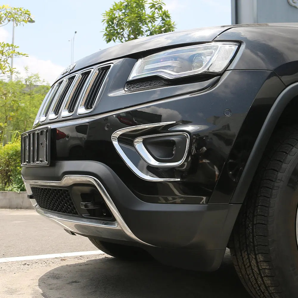 For 2014-2016 Jeep Grand Cherokee WK2 Exterior Front Fog Light Strip Bezels Trim